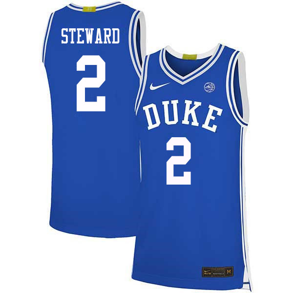 Duke Blue Devils #2 DJ Steward College Basketball Jerseys Sale-Blue